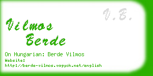 vilmos berde business card